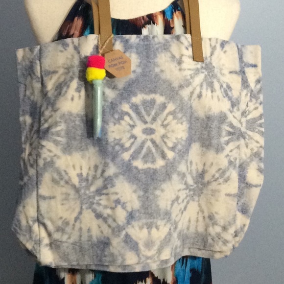 Eccolo Tie Dye Ikat Print Canvas Pouch and Tote - Picture 1 of 7